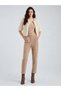 Women's Suede Belted Tapered Pants - 4