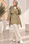 Women's Lined Belted Pocketed Double-Breasted Short Trench Coat