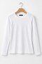 Women's Crew Neck Long Sleeve Blouse White