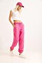 Three-Thread Elastic Cuffed Sweatpants Pink - 3
