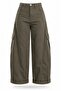 Khaki Cargo Pocket Barrel Pants 031724