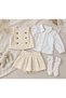 Girl's 4-Piece Shorts, Skirt, Vest, Shirt and Bow Socks Set - 2
