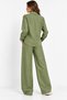 Women's Linen Shirt & Pants Set Green - 2