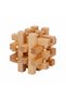 Woody Wooden Burr Puzzle 3D Brain Teaser Notched Wooden Pieces Hand Skill and Problem Solving - 5