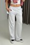 Relaxed Cut Pocketed Elastic Waist Sweatpants White - 3