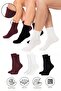 Bamboo Women's Elasticless Black-White-Burgundy Seamless Premium Socks 3-Pack / Non-Marking / Non-Tightening Socks