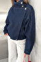 Women's Hakim Collar Front Zippered Denim Jacket - 2