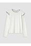 Esvab • Modern & Distinctive Ruffle Detailed Zero Roba Collar Girls' T-Shirt - 3