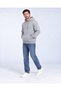 3 Thread Men's Hooded Kangaroo Pocket Sweat Soft Puff Fabric Sweatshirt - 4