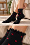 4 Pairs of Bamboo Seamless Lettuce Elastic Heart Women's Socks - 3
