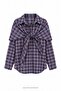Lacii Scarf Detailed Plaid Shirt Navy Blue