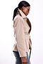 Mink Belted Double-Breasted Collared Short Trench Coat 250502 - 5