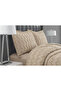 Zigzag Patterned Double Bedspread (Pique) Set 3 Pieces Beige - 3