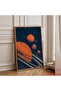1pc Retro Planet Mid Century Modern Space Canvas Wall Art Print, Celestial Solar System Canvas Poster, Bedroom Study Retro Space Home Decor, Unframed