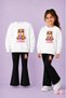 Girls' Crew Neck Sweatshirt and Spanish Leggings Set – Winter Top and Bottom Set