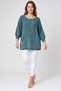 Women's Italian Style Oversized Knitwear Blouse with Bat Sleeves and Side Slits with Pocket Detail - 3