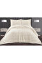 Zigzag Patterned Double Bedspread (Pique) Set 3 Pieces Ecru