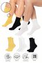 Bamboo Women's Elasticless Black-White-Yellow Seamless Premium Socks 3-Pack / Non-Marking / Non-Tightening Socks