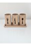 Modern Desktop Cutlery Organizer Spoon Holder 3-Compartment Minimalist Stand - 4