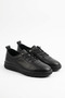 Ortes Rubber Tied Sole Stitched Genuine Leather Orthopedic Women's Shoes Black Skin - 2