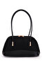Baguette Form Suede Leather Martina Women's Shoulder Bag Black