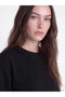 Two Mt Shop Quality Lcw Modest Black Interlock Plain Loose & Baggy Women's Sweatshirt Tunic - 3