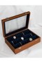 15-Piece Premium Watch Box, Special Design with Light Tan Faux Leather Finish, Glass Cover, Handmade Accessory Organizer