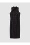 Texx Store Quality Lcw Vision Black Jacquard Embroidered Narrow & Slim Collar Midi Dress
