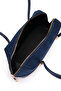 Baguette Form Suede Leather Martina Women's Shoulder Bag Navy Blue - 5
