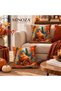 Autumn Tale Pumpkin Patterned Digital Printed Decorative Throw Pillow Cover 43X43 cm 1 Piece - 4
