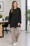 Tunic Blouse with Basic Slit Detail on Sides and Sleeves Black - 5