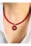 Natural Stone (4 mm) Steel Sunflower Necklace 45 cm - 2