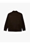 Oversized Cotton Long Sleeve Classic Collar Jacket with Pocket Detail - 4