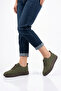 Ortes Rubber Tied Sole Stitched Genuine Leather Orthopedic Women's Shoes Khaki Nubuck - 6