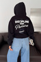 Women's Discipline Printed Hooded Zipper Crop Sweatshirt