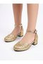Gold Broken Glass Girls' Heeled Shoes - 2