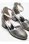 Silver Patterned Girls' Heeled Shoes - 2