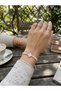 A Quality Handmade Pink Clover Object-Embellished Mineli Macrome Knitted Bracelet - 2