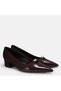 Large Size Brown Patent Leather Suede Detailed Casual Heeled Shoes 41-42-43-44 - 8