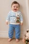 Baby Boy Set with Teddy Bear Print, 2-Piece Top and Bottom Set, Seasonal, 3 6 9 12 Months - 3