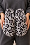 3-Piece Beige Leo - Tan Leo - Gray Leo Leopard Patterned Plush Closed Toe 3 cm Sole Home Slipper Set Byndset01 - 8