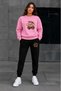 Winter Sweat Combination Women's Tracksuit Set Leopard Cherry Detailed Comfortable and Stylish Combination Gold Cherry