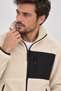 Men's Oversize Lamb Welsoft Warm Plush Fleece Jacket with 3 Pockets, Full Zip, Full Size, Ecru, Navy Blue, Black, Coffee, Green
