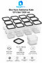 Square Storage Container Set of 12 1300 ml Black