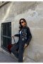 Women's Front Beaded Embroidered Denim Oversize Shirt - 3