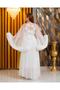 Special Design Long Satin Nightgown and Dressing Gown Set with Tulle Details (Boxed) - 3