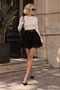 Black Layered Lace Guipure Detailed Mini Skirt - 3