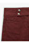 Button Detailed Relaxed Fit Cotton Mini Short Skirt - 3