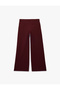 Wide Leg Fabric Trousers with Side Pockets - 2