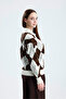 Baklava Pattern Buttoned Polo Collar Knit Sweater - 2